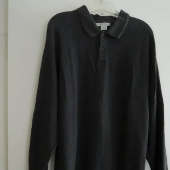 Geoffrey Beene | Shirts | Mens Shirt Size Xl Polo Style Charcoal 